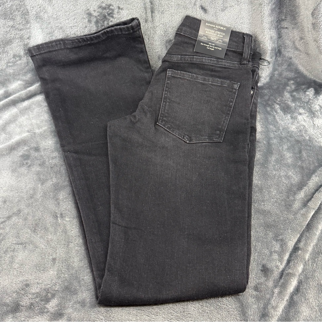 Nwt Banana Republic Black Denim Vintage Stretch Lowrise Bootcut Jean 262 Size 2